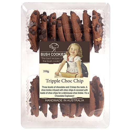 Triple Chocolate Chip Cookies from Bush Cookies 250g ( Best Before - June 2026 )