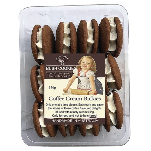 Coffee Cream Biscuits Cream filled by Bush Cookies 350g
