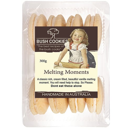 Vanilla Melting Moments 300g by Bush Cookies ( BB - August 20, 2026 )