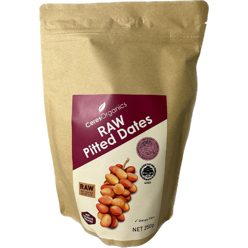 Organic Raw Pitted Dates 250g  ( Best Before - October 15, 2025 )