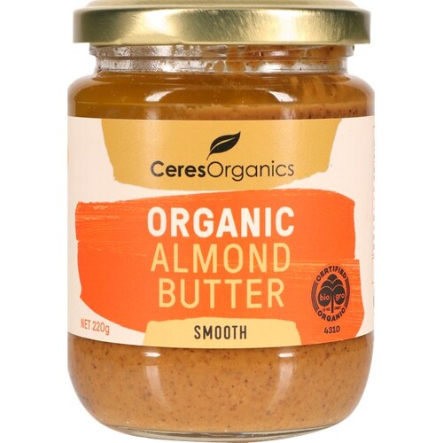 Organic Almond Butter, Smooth 220g ( Best Before - 24 July 2024 )