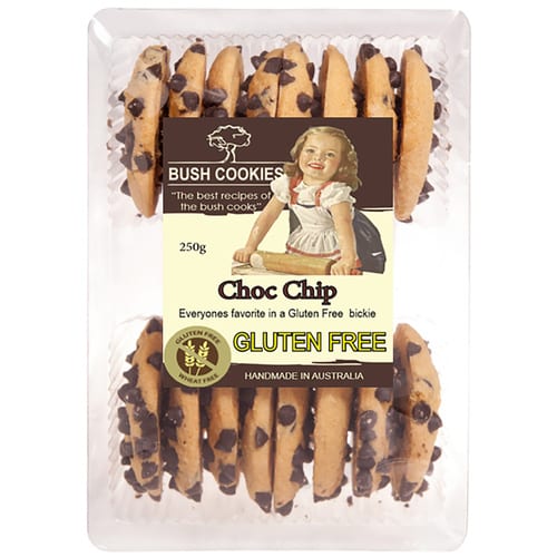 Gluten Free Chocolate Chip Cookies 250g - Bush Cookies ( Best before- April / May 2026 )