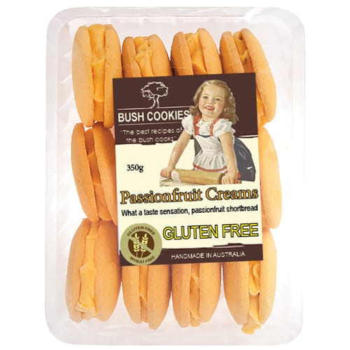 Passionfruit Cream Gluten Free Cookies 350g by Bush Cookies ( Best Before - Oct 2026 )