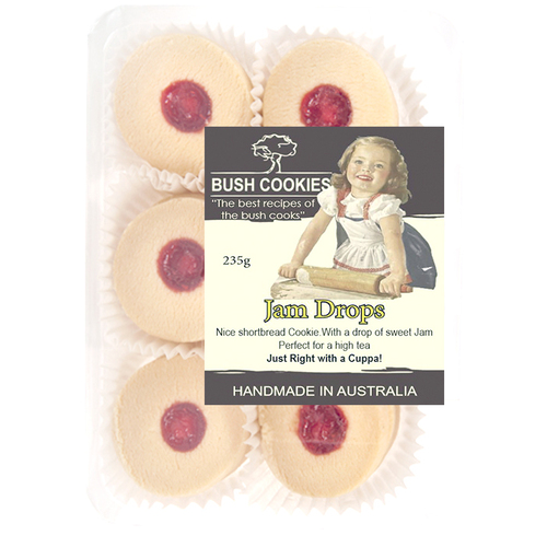 Jam Drops Shortbread Biscuits 235g - Carton of 12  ( Best Before - July 9, 2026 )