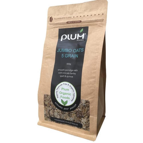 Jumbo Oats 5 Grain Organic Porridge 500g - Plum Foods  ( BB- Feb 2026 )