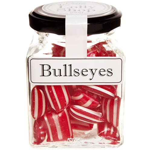 Bullseyes Peppermint Boiled Lollies Rock Candy 130g Jars - Packed In Boxes of 12
