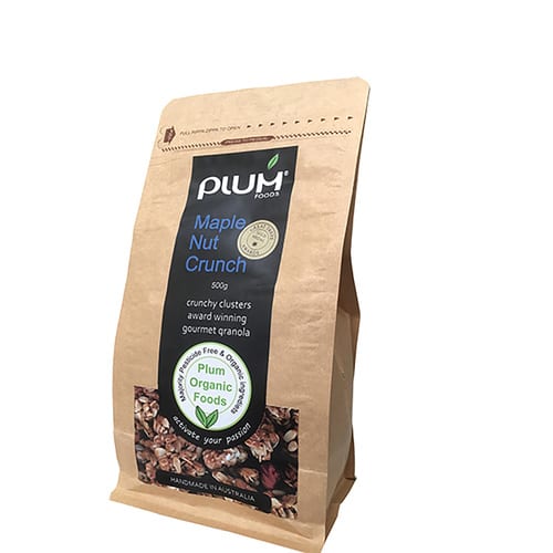 Maple Nut Crunch Vegan Granola 500G Crunchy Clusters - Plum Foods
